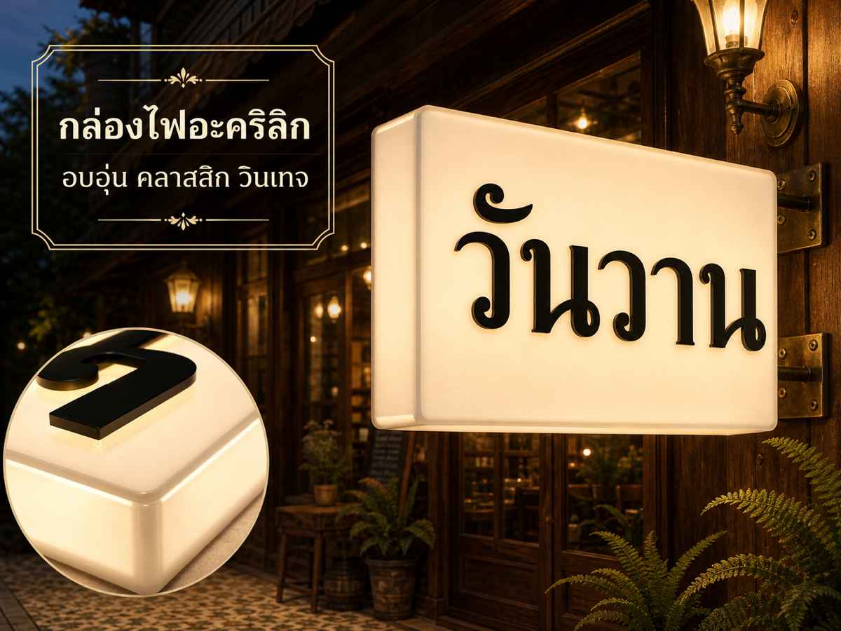 กล่องไฟอะคิลิคแสงออกรอบด้าน